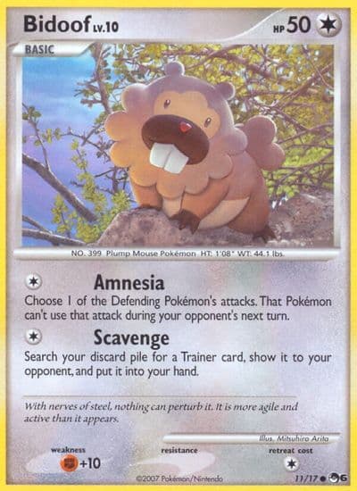 Bidoof POP Series 6 Pokemon card
