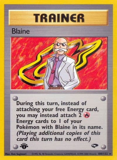 Blaine (100) Gym Challenge Pokemon card