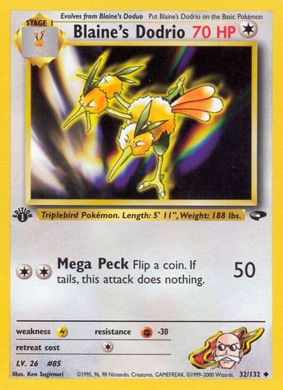 Blaine's Dodrio Gym Challenge Pokemon card