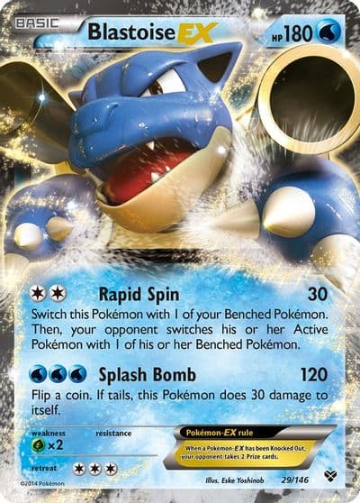 Blastoise EX XY Base Set Pokemon card