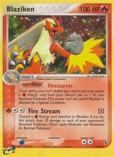 Blaziken Ruby and Sapphire Pokemon card
