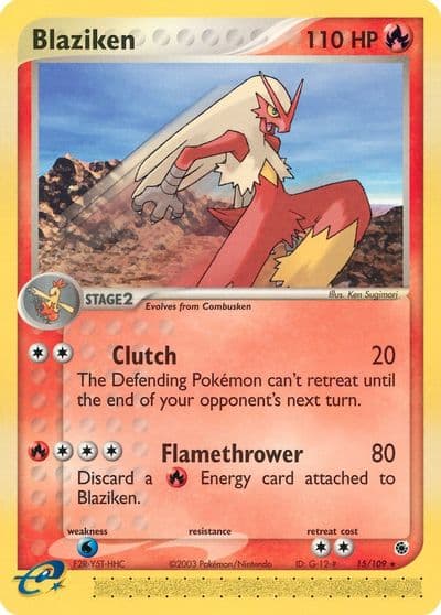 Blaziken Ruby and Sapphire Pokemon card