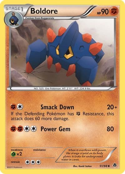 Boldore (51) Emerging Powers Pokemon card