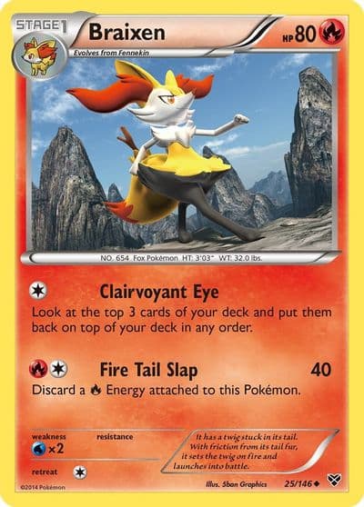 Braixen XY Base Set Pokemon card