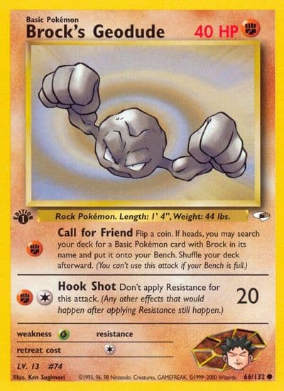 Brock's Geodude (66) Gym Heroes Pokemon card
