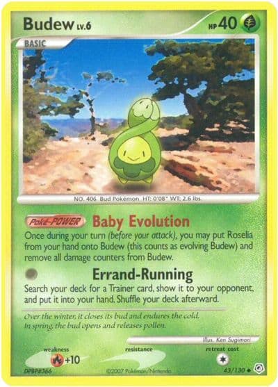 Budew Diamond and Pearl Pokemon card