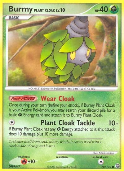 Burmy Plant Cloak Secret Wonders Pokemon card
