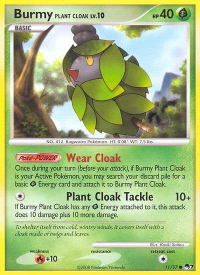 Burmy Plant Cloak POP Series 7 Pokemon card
