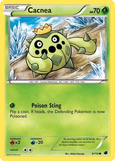 Cacnea Plasma Freeze Pokemon card