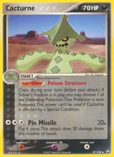 Cacturne Power Keepers Pokemon card