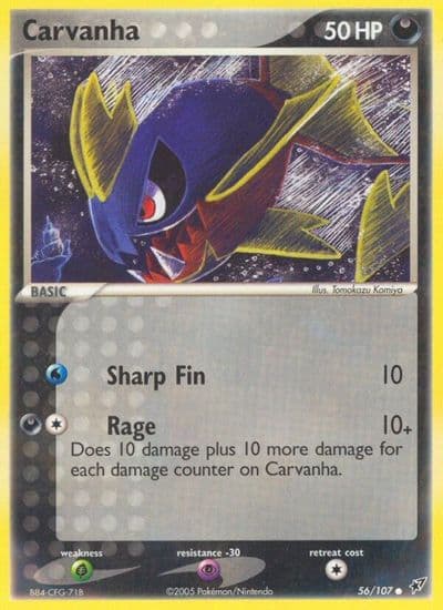 Carvanha Deoxys Pokemon card