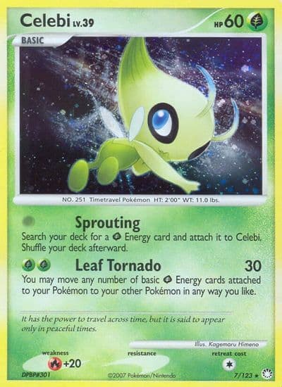 Celebi Mysterious Treasures Pokemon card
