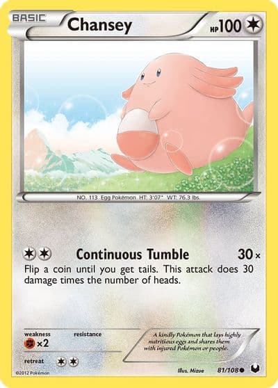 Chansey (81) Dark Explorers Pokemon card