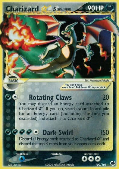 Charizard Star (Delta Species) Dragon Frontiers Pokemon card