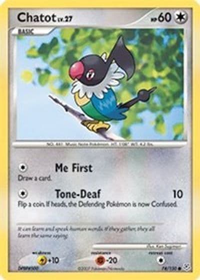 Chatot Diamond and Pearl Pokemon card