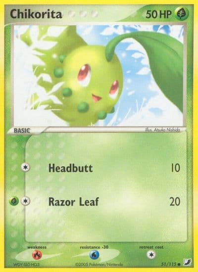 Chikorita Unseen Forces Pokemon card