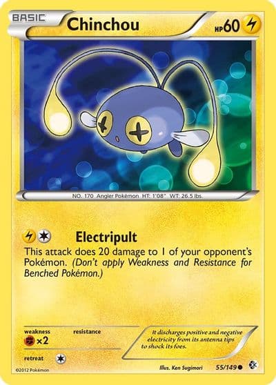 Chinchou Boundaries Crossed Pokemon card