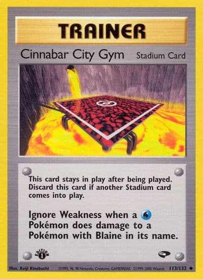 Cinnabar City Gym Gym Challenge Pokemon card