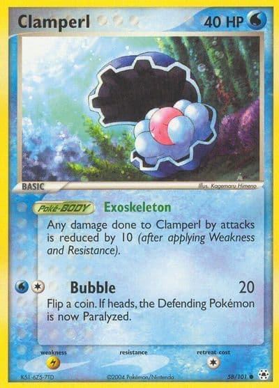 Clamperl Hidden Legends Pokemon card