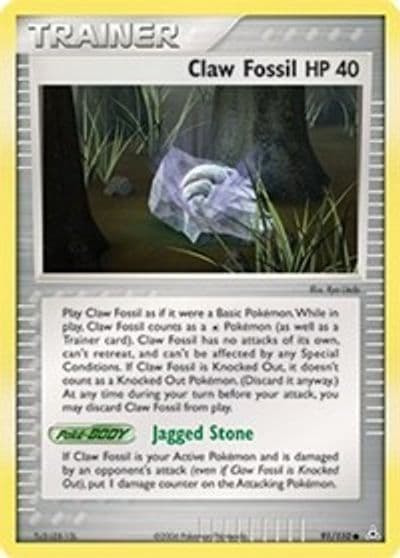 Claw Fossil Holon Phantoms Pokemon card