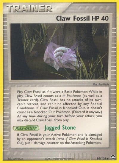 Claw Fossil Power Keepers Pokemon card