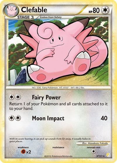Clefable HeartGold SoulSilver Pokemon card