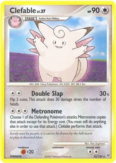 Clefable Diamond and Pearl Pokemon card