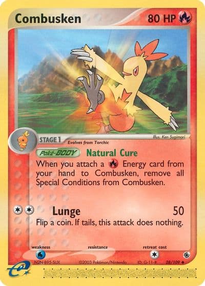Combusken Ruby and Sapphire Pokemon card