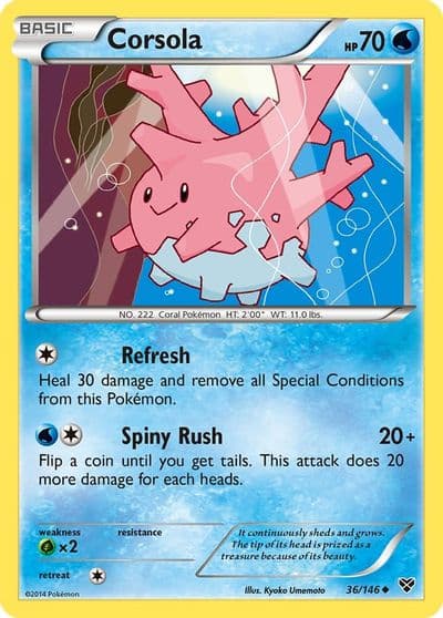 Corsola XY Base Set Pokemon card