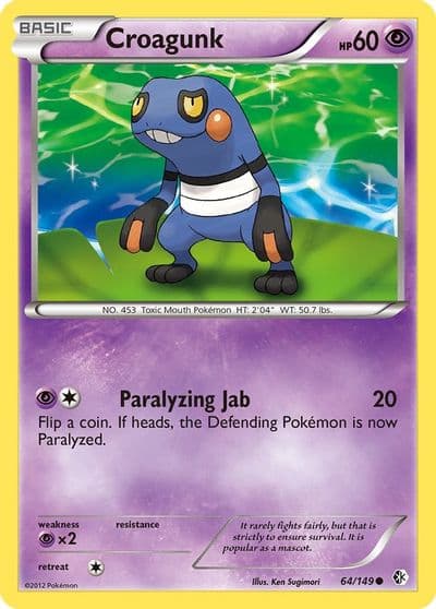 Croagunk (64) Boundaries Crossed Pokemon card