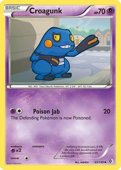 Croagunk (65) Boundaries Crossed Pokemon card