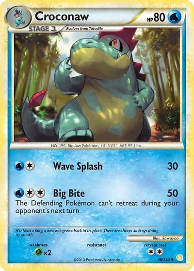 Croconaw HeartGold SoulSilver Pokemon card