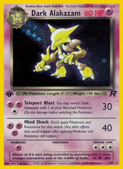 Dark Alakazam (1) Team Rocket Pokemon card