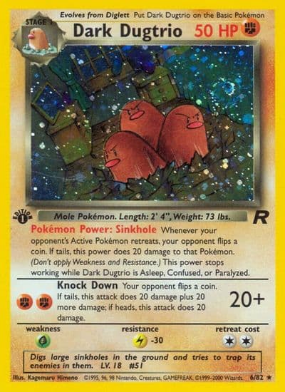Dark Dugtrio (6) Team Rocket Pokemon card