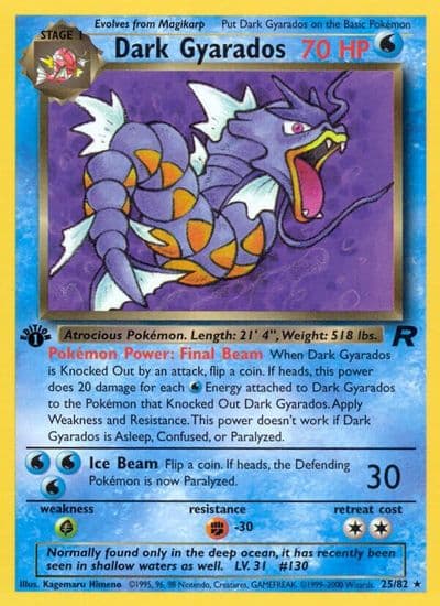 Dark Gyarados (25) Team Rocket Pokemon card