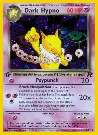 Dark Hypno (9) Team Rocket Pokemon card