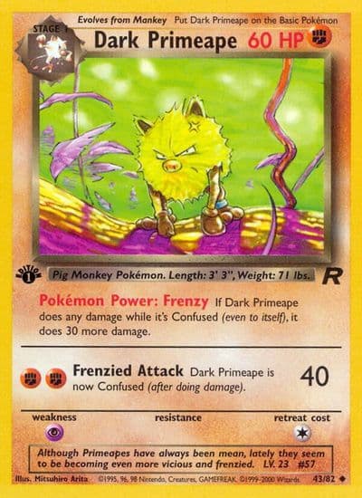 Dark Primeape Team Rocket Pokemon card