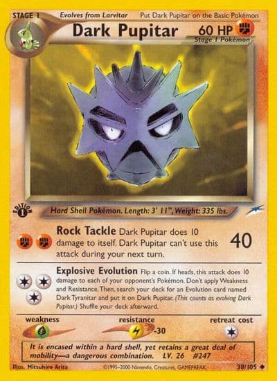 Dark Pupitar Neo Destiny Pokemon card
