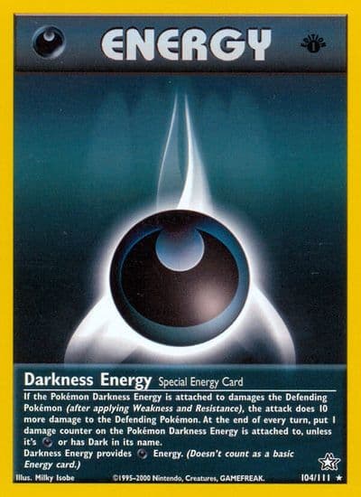 Darkness Energy Neo Genesis Pokemon card