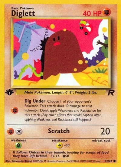 Diglett Team Rocket Pokemon card