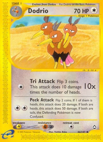 Dodrio Aquapolis Pokemon card