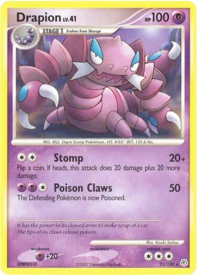 Drapion Diamond and Pearl Pokemon card
