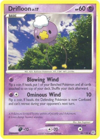 Drifloon Diamond and Pearl Pokemon card