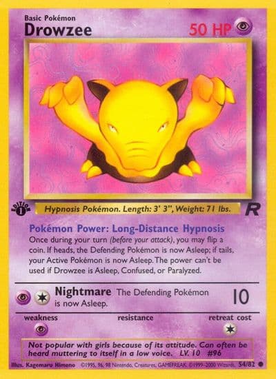 Drowzee Team Rocket Pokemon card