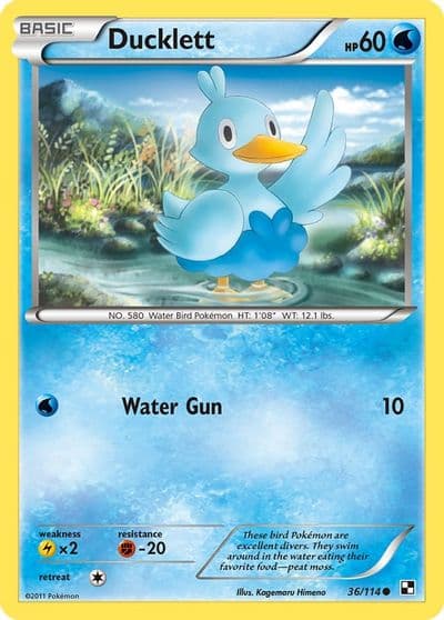 Ducklett Black and White Pokemon card