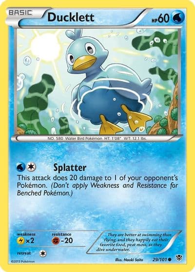 Ducklett Plasma Blast Pokemon card