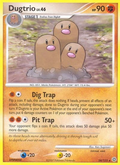 Dugtrio Secret Wonders Pokemon card