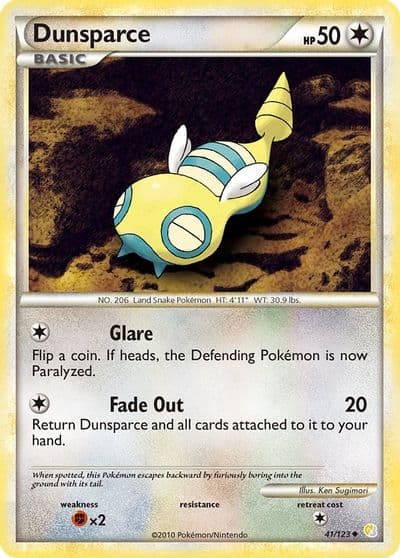 Dunsparce HeartGold SoulSilver Pokemon card