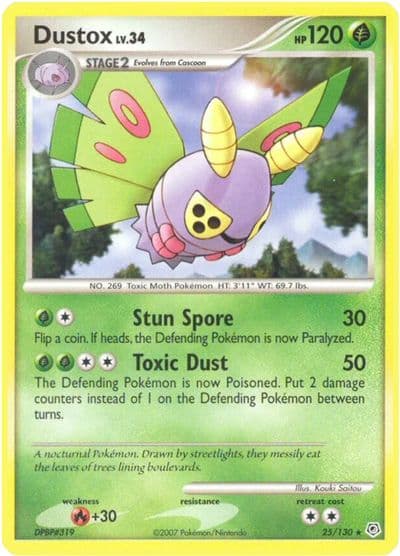 Dustox Diamond and Pearl Pokemon card