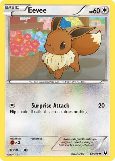 Eevee (83) Dark Explorers Pokemon card